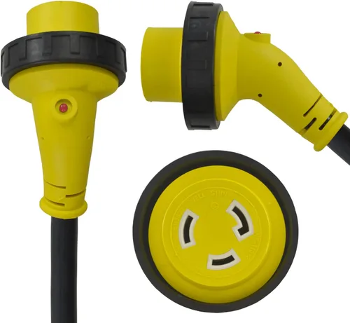 Vista 3 de Conntek 15350-LA6 Cable de fuente de alimentación RV de 30 amperios, certificación UL de 50 pies