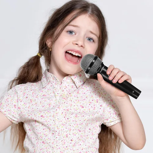 Vista 6 de NUOBESTY Micrófono para niños, micrófonos de juguete falso de 6.4 pulgadas para niños pequeños, de plástico, accesorios de micrófono, juguetes