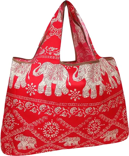 Vista 15 de allydrew Bolsas de comestibles reutilizables de nylon plegables grandes, ballenas azules