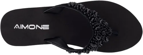 Vista 4 de AIMONE Printemps - Sandalias de tacón medio con diamantes de imitación para mujer