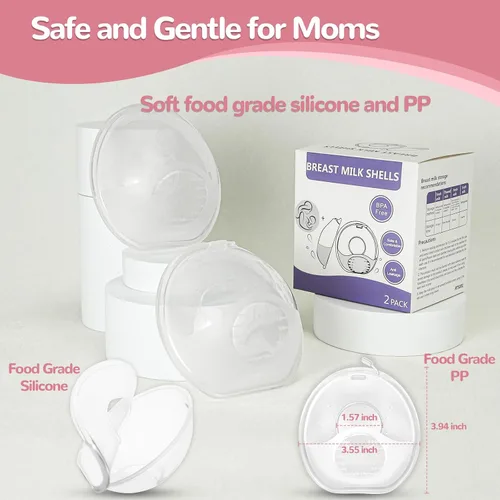 Vista 9 de Recolector de leche materna, recolectores de leche para lactancia, conchas de leche materna reutilizables, protector que protege los pezones