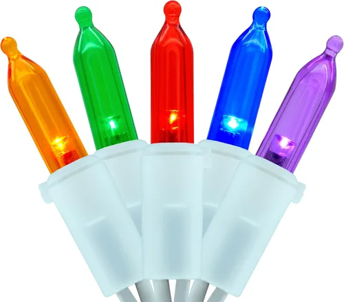 Vista 11 de YULETIME 200 Luces LED Azules de Navidad con Cable Azul, Paquete de 2 Tiras de 33 Pies, 100 Luces, Juego de Luces Navideñas Certificadas UL