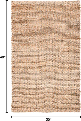 Vista 2 de SAFAVIEH Natural Fiber Collection - Alfombra decorativa de 2 pies 6 pulgadas x 4 pies, azul claro y natural, yute hecho a mano, ideal para zonas