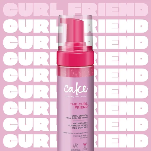 Vista 2 de Cake Beauty - Moldeador de rizos de gel a espuma, The Curl Friend – Gel definidor de rizos de alta sujeción, protección para el encrespamiento
