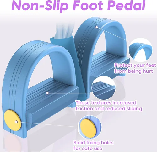 Vista 6 de Bandas de resistencia con asas, bandas elásticas de resistencia de pedal de 6 tubos para entrenamiento, bandas de ejercicio de goma natural