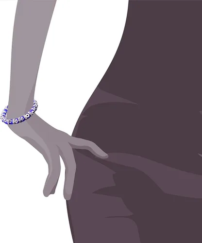 Vista 4 de Pulsera con cuentas de mal de ojo turco, con abalorio de vidrio veneciano con espaciadores rondelle