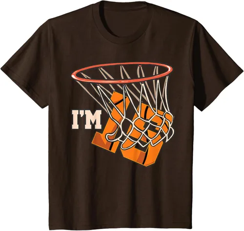 Vista 53 de Camiseta número 15 con temática de baloncesto para fiesta de cumpleaños, Negro, S
