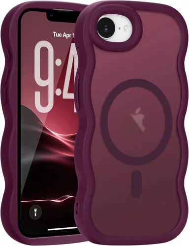 Vista 187 de Pepmune - Funda para iPhone 12 Pro Max con marco ondulado y estructura rígida, color mate claro, cubierta trasera unisex, compatible con Magsafe