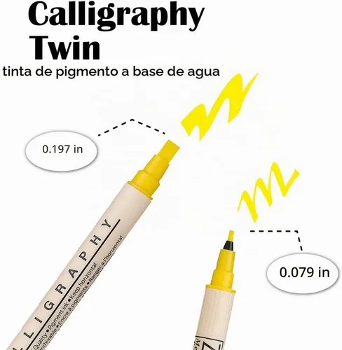 Vista 5 de 8 rotuladores Zig para caligrafía con sistema de memoria, multicolor