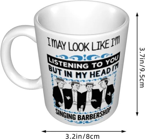Vista 3 de Barbershop Quartet In My Head I'm Singing Barbershop Singer - Taza de café de 11 oz