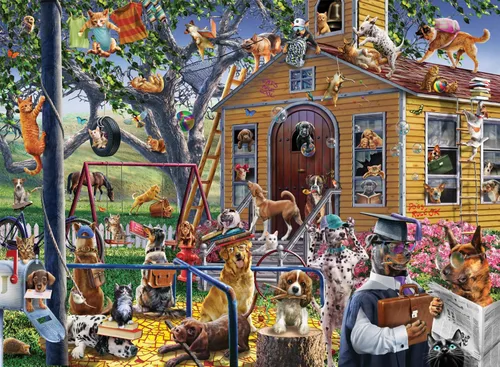 Vista 8 de Anatolian Puzzle - Perritos en el dormitorio, rompecabezas de 1000 piezas, #1143