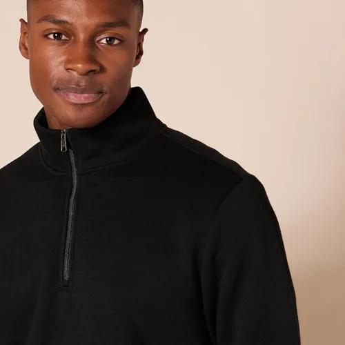 Vista 3 de Tienda Essentials - Sudadera de vellón, cuarto de cremallera y manga larga para hombre
