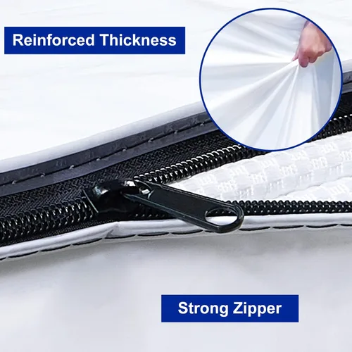 Vista 3 de Bolsa de colchón de plástico para almacenamiento en movimiento, funda de colchón impermeable con cremallera de 6 mil, protector de colchón