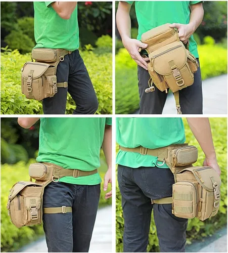 Vista 3 de Bolsa táctica multiusos para piernas/plataforma de pierna - bolsa de utilidad de estilo militar - 4