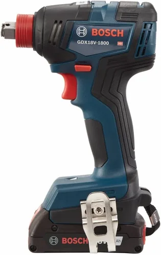 Vista 3 de Bosch GDX18V-1800B12 Kit de Destornillador/Llave de Impacto Dos en Uno de 18V de 1/4 Pulg. y 1/2 Pulg. para Brocas/Dados con Batería Estándar de 2 Ah