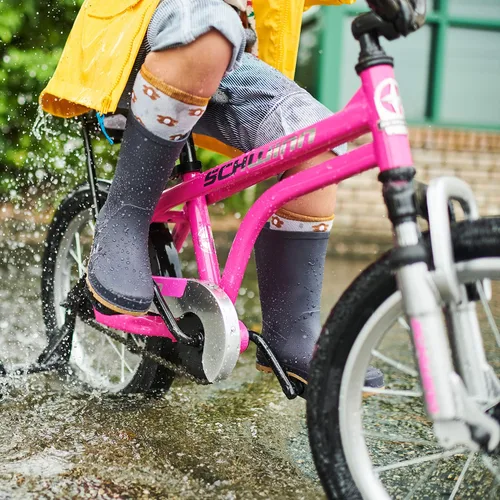 Vista 6 de Schwinn Krate EVO - Bicicleta infantil para niños y niñas de 3 a 5 años, ruedas de 16 pulgadas, suspensión delantera, neumático trasero Slik, altura