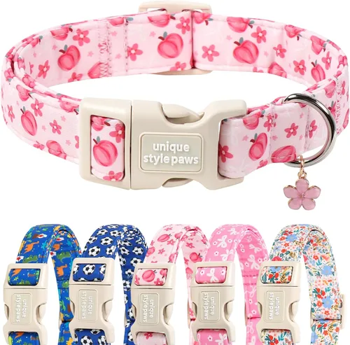 Vista 16 de Unique style paws Collar de perro con hebilla de plástico con colgante, collar de cachorro para primavera y verano, traje de baño para fiesta