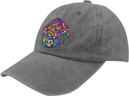 Vista 2 de devor Gorra psicodélico Magic Mushrooms Dad Hat, Gorras gráficas para mujer