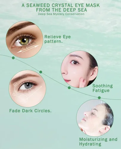 Vista 5 de Senana Marina Máscaras para debajo de los ojos, líneas de ojos y parches hidratantes para los ojos, hidratantes, nutritivas, mejorando las bolsas
