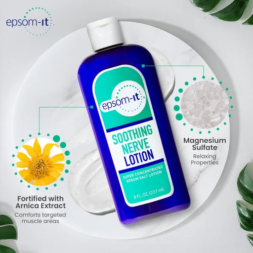 Vista 7 de Epsom-It Loción calmante para nervios: loción de magnesio y sal de Epsom, crema tópica de magnesio con capsaicina y árnica para proporcionar