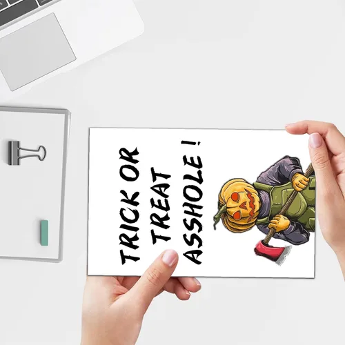 Vista 2 de Divertida tarjeta de Halloween, tarjeta de felicitación de humor para novio, novia, pareja, tarjeta de amor travieso para padres, espeluznante grito
