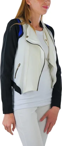 Vista 70 de ToBeInStyle Blazers de manga larga con cremallera y botones para mujer