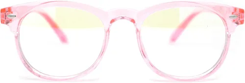 Vista 2 de SA106 Gafas de computadora con bloqueo de luz azul con borde redondo para niños Rosa claro