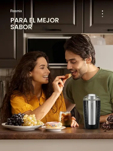 Vista 6 de Molinillo de café, molinillo de café eléctrico con gran capacidad de 3.5 onzas, molinillo de café y especias de un solo toque con hoja inoxidable
