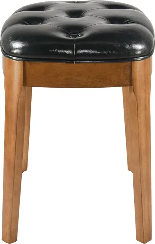 Vista 8 de Vantity Taburete de banco con tapizado, elegante y moderno, banco de tocador de maquillaje, versátil para comedor, sala de estar, 19.3 x 14.9 x 19.3