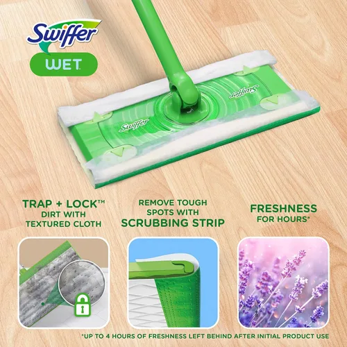 Vista 2 de Swiffer Sweeper - Recambio de paño de trapeador húmedo - Lavanda vainilla y comodidad - 24