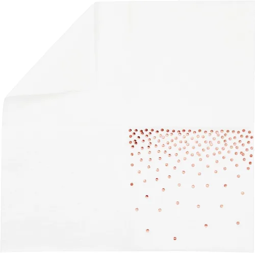 Vista 8 de Juvale Servilletas de cóctel con confeti de oro rosa, 5 x 5 pulgadas, 100 unidades, desechables de 3 capas, papel de aluminio con lunares