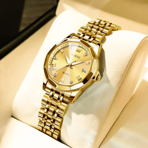 Vista 35 de OLEVS Reloj de mujer con diamantes de moda, analógico, de cuarzo, de acero inoxidable, para mujer, pequeño, para fecha, impermeable, luminoso