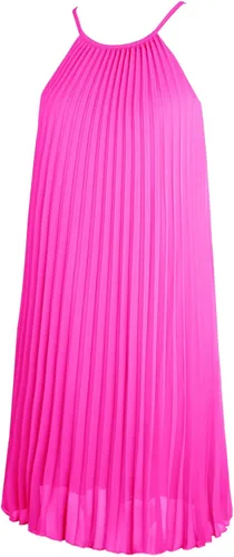 Vista 5 de Ellames - Vestido por debajo de la rodilla de verano con tirantes delgados plisado casual con vuelo y con cinturón