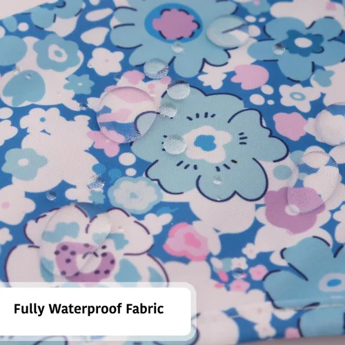 Vista 5 de Babero de manga larga impermeable - Baberos lavables a máquina para comer - Babero para bebé para niños pequeños - Suministros BLW para bebé Celeste