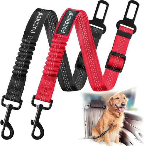 Vista 8 de 2 paquetes de cinturón de seguridad para perro ajustable para coche, cinturones de seguridad de nailon para vehículo, cinturón de seguridad