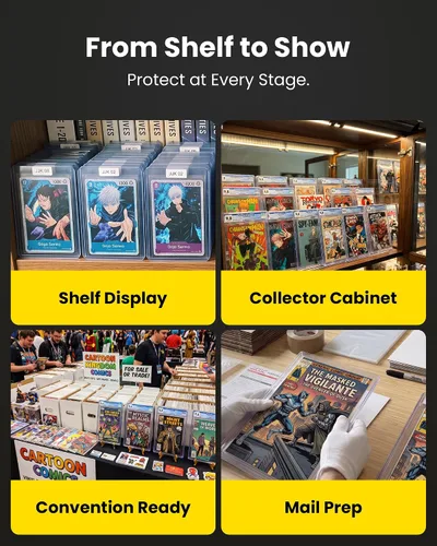Vista 10 de Protectores rígidos superiores para cómics modernos, fundas protectoras rígidas para almacenamiento y exhibición de cómics, paquete de 10 Mangas