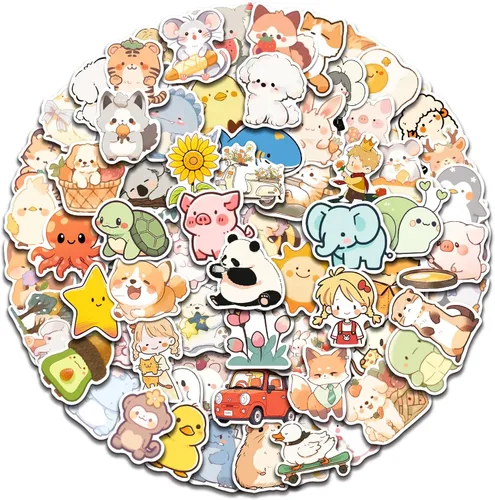 Vista 10 de AOWDIAO Paquete de 150 calcomanías estéticas - Diseños impermeables y duraderos para adolescentes, niños y adultos - Ideal para fiestas, regalos