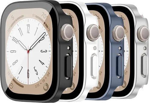 Vista 43 de Protección de Pantalla EIHAIHIS para Apple Watch Funda Serie 11 10 9 SE 8 7 6 5 4 40mm 44mm 41mm 45mm 42mm 46mm Vidrio Templado Impermeable PC