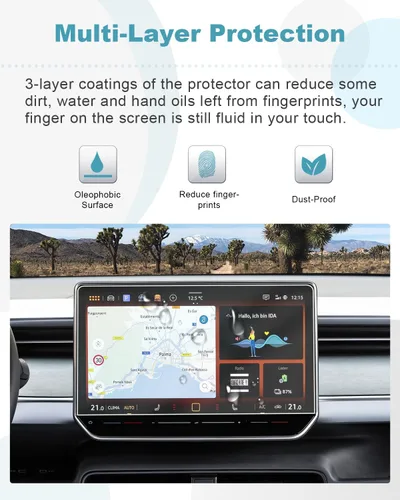Vista 5 de CDEFG 2 protectores de pantalla para Volkswagen VW Tiguan 2025 2026 de 12.9 pulgadas para Volkswagen VW Tiguan 2025 2026, cubierta de pantalla Nano