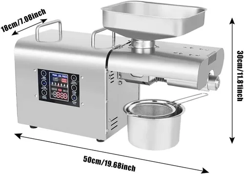 Vista 4 de YUEWO Máquina automática de prensa de aceite, extractor de prensa de aceite, expulsor de aceite para lino, maní, cáñamo, semillas de perilla