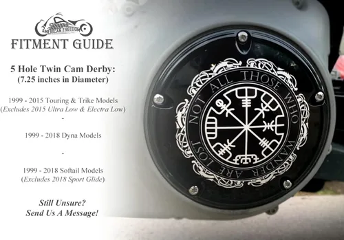 Vista 2 de Custom Aluminum 5 Hole Twin Cam Derby Clutch Cover for Harley Davidson - Mountain Eagle (Glossy, 1999-2015 Touring & Trike Models)