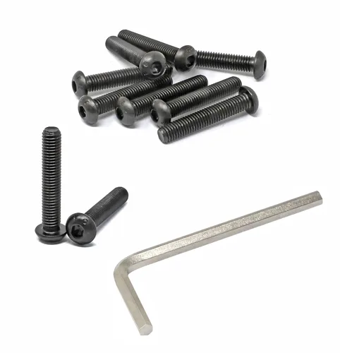 Vista 5 de iexcell 100 piezas de rosca M2.0.197 x 0.157 in paso de 0.018 in de acero aleado 10.9 grado hexagonal cabeza botón cabeza tornillo tornillo kit