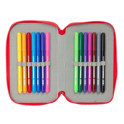 Vista 7 de Plumier Triple Mickey Mouse Clubhouse Good day Azul 12,5 x 19,5 x 5,5 cm 37 Piezas