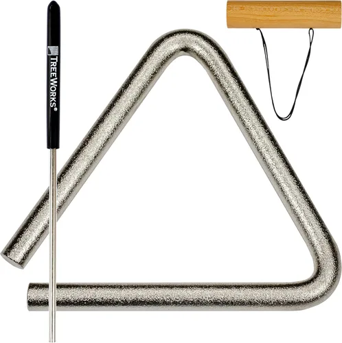 Vista 10 de TreeWorks Juego de campanillas triangulares de 6 pulgadas con batidores/golpeadores, bolsa, fabricado en Estados Unidos, instrumentos profesionales