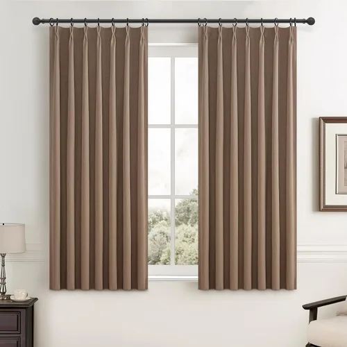 Vista 62 de Cortinas y Drapeados Modernos con Pliegues Pellizco Rosa Bebé de 84 Pulgadas de Largo, Juego de 2 Paneles para Sala de Estar, Cortina de Ventana