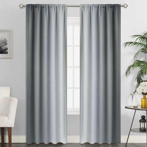 Vista 36 de SimpleHome Cortinas Pequeñas Negras Impermeables con Bolsillo para Barra Suave para Cocina, Cortinas Impermeables con Bolsillo para Barra