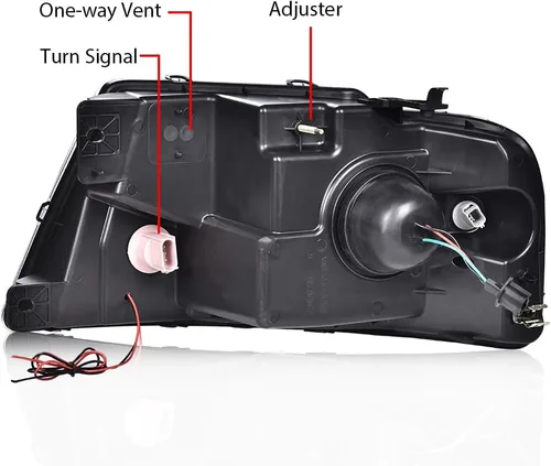 Vista 2 de CROSSDESIGN LED DRL faros, lente transparente negro carcasa ámbar reflector