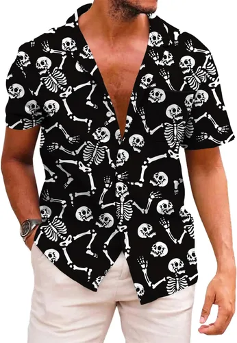 Vista 216 de KYKU - Camisa hawaiana funky para hombre, ropa tropical para vacaciones en Palm Beach