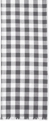 Vista 3 de DII Colección de Mesa a Cuadros Pesada con Flecos, Camino de Mesa, 14x72 pulgadas, Gris 2-Gris