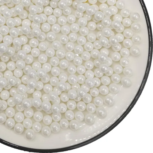 Vista 14 de Perlas negras comestibles en 5 tamaños de chispas de azúcar de 4.59 oz/4.6 onzas, 2,4,7,10,12 in, perlas de caramelo para decoración de pasteles